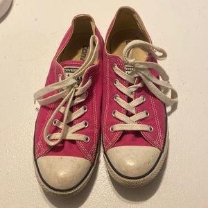 Hot pink size 8 converse shoes